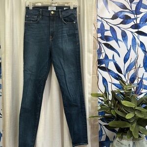 Women’s Frame Denim Los Angeles Ali High Rise Cigarette Blue Jeans Size 28